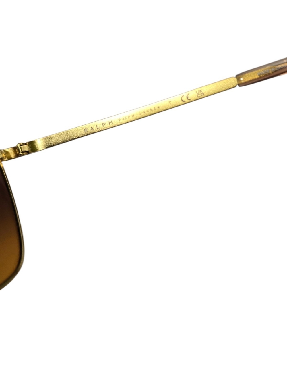 Ralph Lauren Gold Frame Brown Gradient Women's Sunglasses with Case - Picture 5 of 5